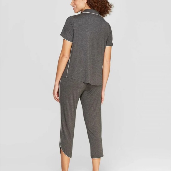 Stars Above Beautifully Soft Crop Notch Collar Pajama Set - Large - Picture 2 of 4